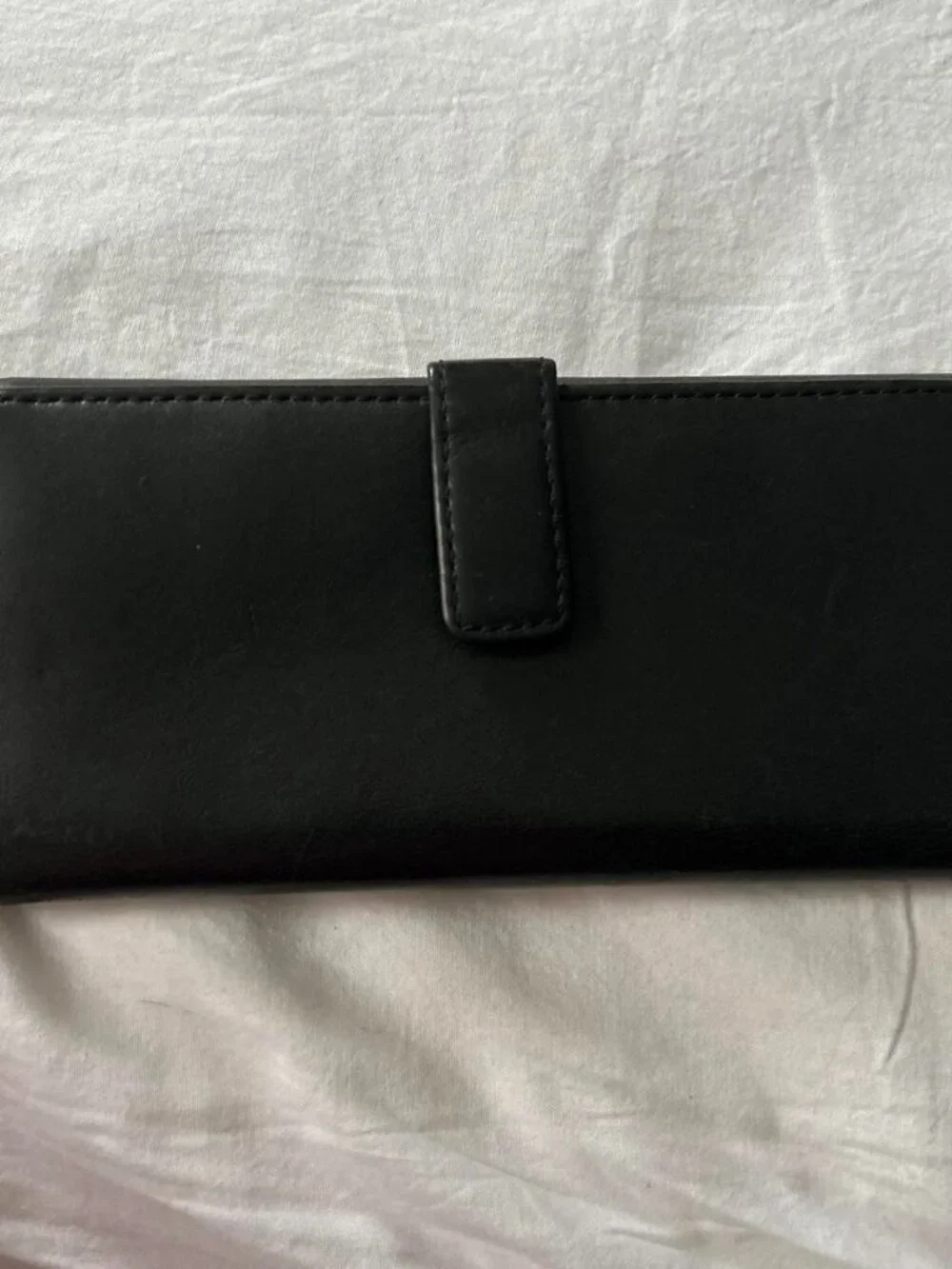 Fossil Black Leather Tri Fold Wallet